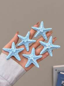 4个海星发夹，可爱爪夹，度假风侧刘海夹 - 彩色 - 查看 2