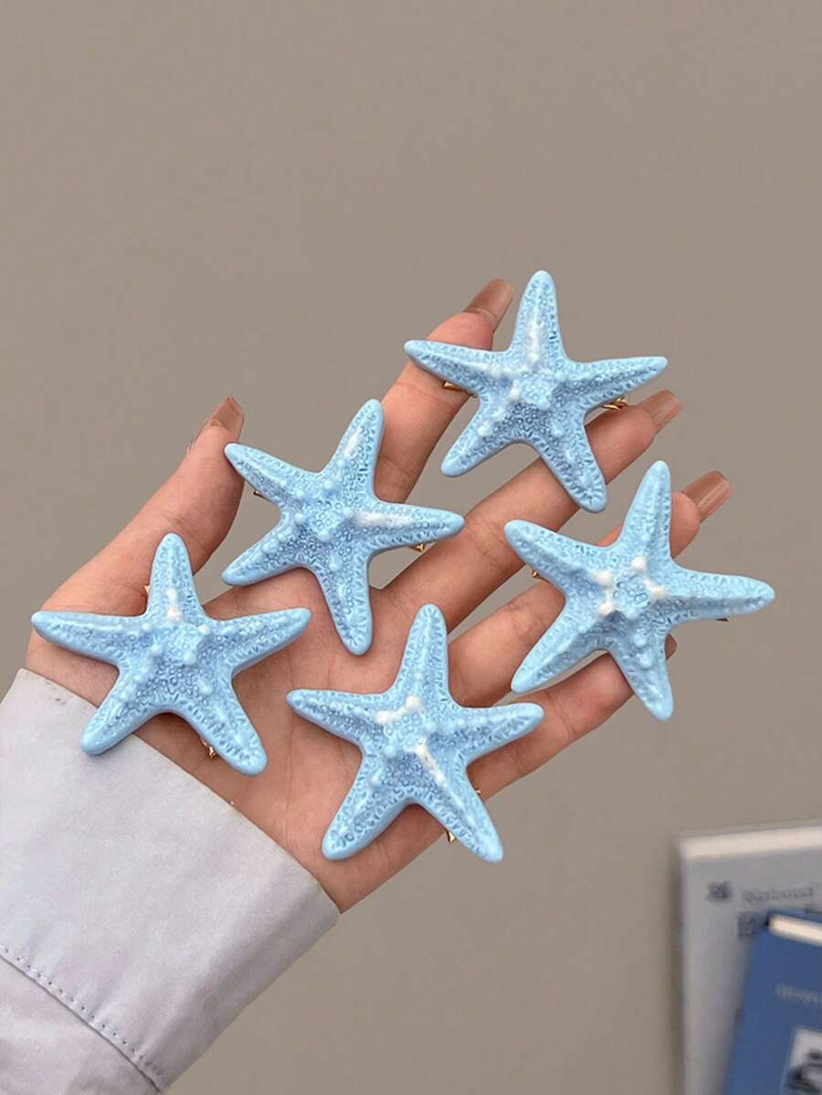 4个海星发夹，可爱爪夹，度假风侧刘海夹