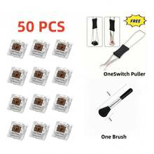 50pcs/100pcs Practical Blue/Black/Red/Brown Mechanical Keyboard Switches, Hot-Swappable Cross Axis Core - With Keycap Puller - Multicolor - View 42