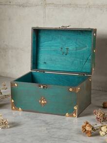 FEILIYA Vintage Chinese Emerald Wooden Jewelry Box Square Storage Chest With Lock Password Protection Treasure Organizer Wholesale Collectible Antique Style Premium Quality Jewelry Container Elegant Home Decor Storage Solution Retro Design Luxury Box Gift - View 4