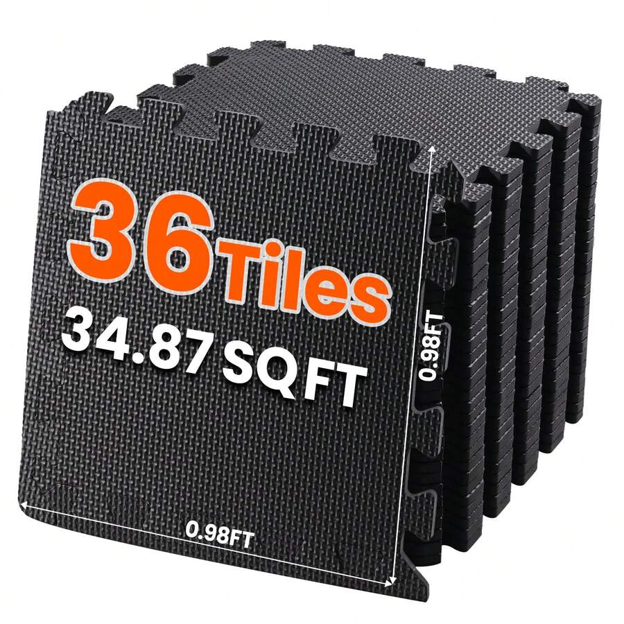 Senmeo 36pcs Interlocking Gym Floor Mat - 36PCS - View 1