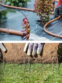 Ghim cố định cảnh quan 4 inch 12 gauge, ghim cố định vườn mạ kẽm chống gỉ, dùng để cố định hàng rào, ống tưới, bãi cỏ, vải che phủ cảnh quan. - Cọc cắm đất hình chữ U dùng trong vườn - Xem 4