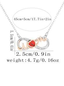 时尚新款母亲节妈妈项链，创意个性化百搭铜吊坠简约颈链配饰 - 彩色 - 查看 5