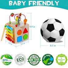 CdbdfsWooden Activity Cube 8-In-1 Montessori Baby Toys For 1+ Year Old Boys Girls Educational Learning Toys For Toddlers Age 1-2 1st Birthday Gift Bonus Sorting Stacking Boardfhrsdf - Blue - View 5