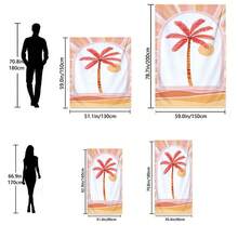 1pc Extra Large & Ultra-Soft Microfiber Beach Towel - Lightweight, Absorbent, Non-Stick Sand, Coconut Tree Pattern, Suitable For Travel, Picnic, Beach, Camping, Modern Bathroom, Spa, Swimming And Outdoor Adventure - A - View 4