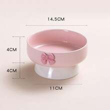 Bát ăn và uống nước cho mèo bằng gốm sứ có chân đế, kèm nơ xinh xắn, bộ bát ăn và uống nước nghiêng cho mèo, bát đựng thức ăn cho thú cưng là mèo. - 150-250ml - Xem 12