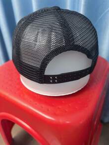 Gorra de béisbol con bordado de letras negras, visera para el sol - A - Ver 3