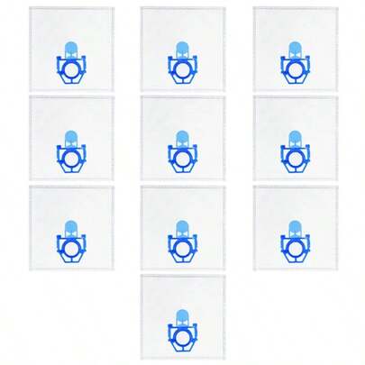 10个装真空吸尘器尘袋，兼容Zelmer 3000.0、2700.0、2400.0、919.0、819.0和321型号，ZVCA100B系列，采用无纺布制成