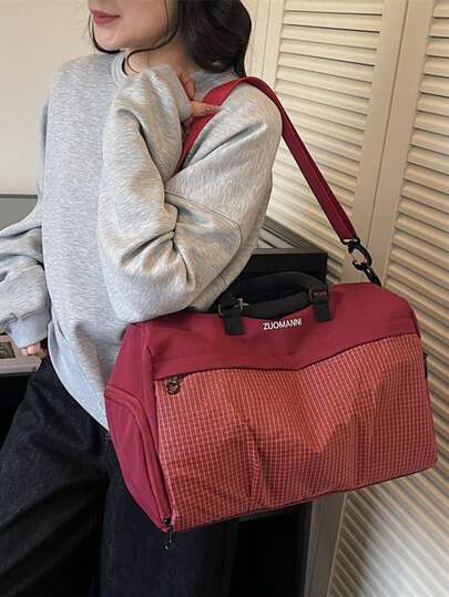 1pc,New Fashionable Single-Shoulder Bag For Short Trips, Featuring A Relaxed Vibe. Perfect For Business Trips, Organizing Luggage, And Daily Outings. Also Suitable As A Crossbody Bag For Sports And Fitness Activities, Or A Handheld Tote Bag For Everyday Use.