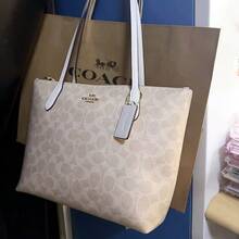City Tote Bag In Signature Canvas Bags For Women Purses And Handbags For Women COACH Classic Leather Printed Tote Bag Casual Bag For Daily,Gift For Women - Sand Taupe - 查看 8