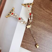 Tương thích với dây đeo 49mm, 45mm, 44mm, 42mm, dây đeo Watch Ultra, dây đeo Watch Series 10 9/8/7/SE/6/5/4/3/2/1 Ultra, dây đeo kim loại hai hàng hình chữ V sang trọng, dây đeo đồng hồ thời trang, dây đeo đồng hồ nữ. - Nhiều màu - Xem 11