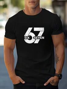 Men's T-Shirt 67 Six Seven Unisex 100% Cotton - 黑色 - 查看 5