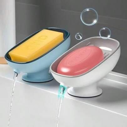 1 Double-Layer Soap Dish, Bathroom Accessory, Suitable For Holding Soap, Allowing Tidy Storage And Quick Drainage.