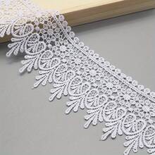 1 Yard Of Non-Elastic Embroidered Lace Trim, Accessories For Curtains, Tablecloths, Slippers, Bridal Clothing, DIY Sewing Crafts BGJF - 白色 - 查看 2