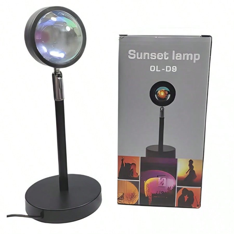 Lámpara Proyector de Atardecer Sunset Lamp - Luz de Ambiente LED para Fotografía, Cuarto y Decoración - Rotación Ajustab