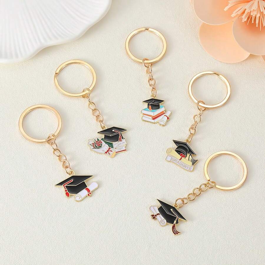 5 Peças Presentes de Formatura, Estrutura Metálica, Chaveiros Temáticos Universais de Feriado, Adequados como Presentes de Formatura, Sem Necessidade de Energia - multicolorido - Visão 1
