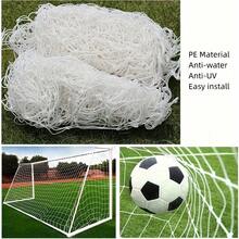 1pc Full Size Soccer Net, Made Of PE Material, Waterproof And UV Resistant, Easy To Install, Suitable For Soccer Field Training And Net Replacement - Multicolor - View 1