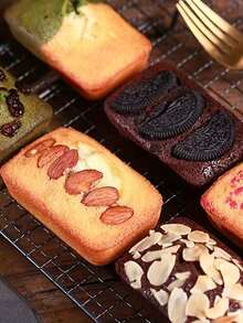 1个长方形硅胶9孔红色可重复使用蛋糕巧克力烘焙模具，适用于面包店、DIY和家庭厨房 - 紅色 - 查看 3