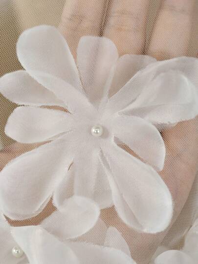 وشاح زهري ثلاثي الأبعاد، مناسب للعرائس، حفلات الزفاف، مراسم الخطوبة، العطلات، اكسسوار فستان الحفلات