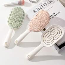 Women's Fluffy High Crown Hairstyle Comb, Detachable Self-Cleaning Hollow Comb, Home Scalp Massage Hair Brush - Multicolor - View 2