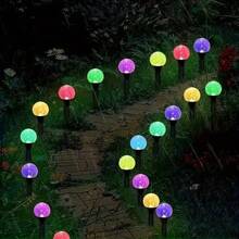 20个LED太阳能泡泡球灯，8种模式，智能感应，IPX4防水，适用于户外花园装饰，可用于小径、草坪、婚礼、派对和节日氛围营造 - 彩色光 - 查看 2
