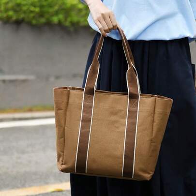 1pc, 43cm*12cm*32cm, Nylon, Large Capacity Handbag, Tote Bag, Fashion Shoulder Bag, Unisex, Suitable For Students, Office Workers, Travel, Gifts, Etc.