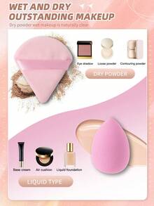6PCS Makeup Tools Set Including4PCS Makeup Sponges+2PCS Triangle Powder Puffs - Multicolor - View 5