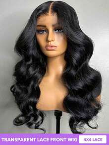 Bleached Knots 24 Inch Body Wave Human Hair Front Wigs Pre Plucked With Baby Hair 4x4 Lace Wear And Go Glueless Wigs Real Human Hair 150% Density Loose Body Lace Front Wigs Human Hair Wigs For Women No Glue Lace Front Closure Ready To Wear Wigs 8-26 28 30 Inch Natural Black #1B - Natural Black - View 3