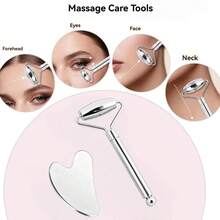 Metal Heart-Shaped Gua Sha Board, Facial Massage Roller Tool, Skin Care Massager For Full Body - Silver - View 2