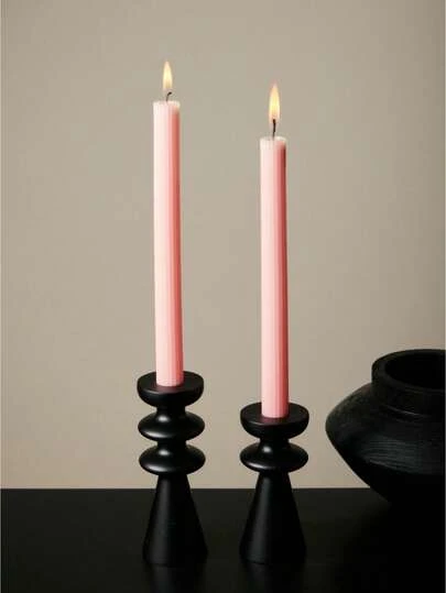 4 Stücke 10 Zoll lange rosa duftende Weihnachtskerzen, rauchfreie Kegel-Kerzenhalter, hergestellt aus Paraffinwachs, 8 Stunden Brenndauer, Heimdekoration