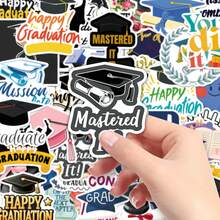 50pcs Graduation Season Graffiti Creative Cartoon Celebration Personalized Decorative DIY Stickers For Bookshelf, Bicycle, Envelopes Scrapbook Supplies Stationery Funny Stickers - 50 Photos Of Graduation Season - View 7