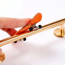 1pc 25cm Golden Round Professional Fingerboard Grind Rail, Aluminum Alloy Material, Durable & Wear-Resistant, Suitable For Advanced Professionals - Gold - View 6