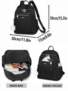 Mochila de mujer de gran capacidad con estilo retro de moda, adecuada para ir al trabajo, viajar, hacer compras, como regalo - Multicolor - Ver 3