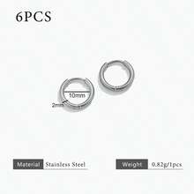 6pcs 304 Stainless Steel 18K Gold-Plated Multi-Size Round Ear Cuff Earrings DIY Charm Jewelry Earring Making Accessories Women's Stainless Steel Jewellery Earring Components - Earrings - View 28