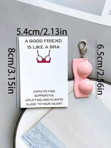 1/6件装趣味胸罩钥匙扣，内含“好朋友就像胸罩”口袋拥抱卡，树脂材质，独特鼓励卡，全年以有趣积极的方式传递快乐——生日、毕业、返校，以及送给闺蜜的独特鼓励卡——独一无二的礼物 - 彩色 - 查看 5