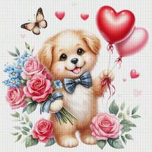 一套 - 可爱的情人节十字绣套件,DIY针线艺术材料,11CT十字绣装饰画,创意手工礼物。完整的家居装饰印花十字绣工艺品,适合家居装饰编织艺术。不含画框。 - 萌寵情人節 - 查看 17