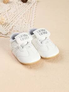 Giày trẻ sơ sinh unisex 0-1 tuổi, giày thể thao đế cao su, giày trẻ sơ sinh. - trắng - Xem 2