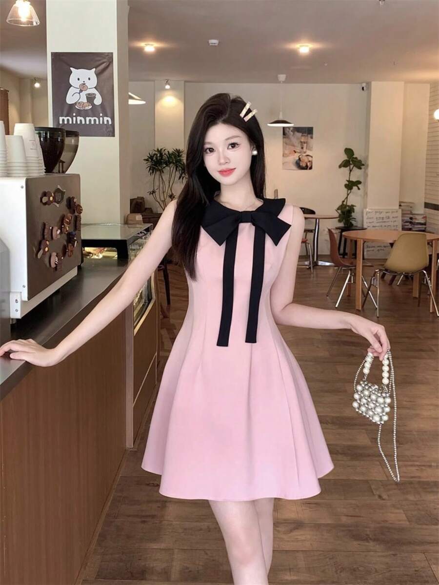 Women Short Dresses - Pink - View 1