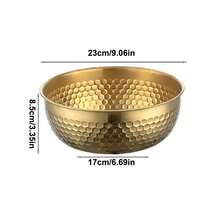 1件/3件装不锈钢金/银锤纹沙拉碗，蔬果搅拌碗，烘焙工具碗，韩式商用餐碗，意面碗，冷面碗，酱料碗，厨房用具 - 彩色 - 查看 10