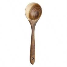 Set de 9 piezas de utensilios de cocina de madera de palo de rosa, espátula de madera, cucharón de sopa, herramientas para utensilios de cocina antiadherentes - Marrón - Ver 19