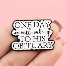 “你知道你已经成年了”语录珐琅徽章，趣味短语，X世代胸针翻领别针徽章，可别在背包、服装配饰、时尚珠宝上，是送给朋友的绝佳礼物。 - 黑色 - 查看 4