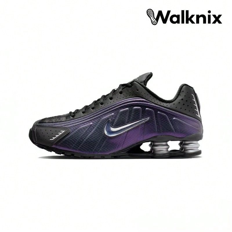 Shox R4 'Black Metallic Silver Purple Dynasty' Multi-Color Anthracite Sneakers Men IO4546-002 - Multicolor - View 1