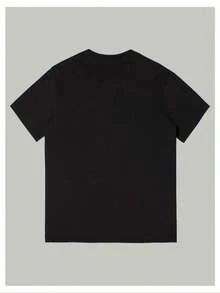 Camiseta de algodón para hombre estilo callejero casual ideal para exteriores y uso diario tela cómoda imprescindible en tu armario nueva temporada moda urbana perfecta para cualquier ocasión - Negro - Ver 3