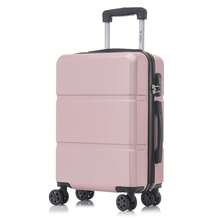 YONSLY Lightweight Suitcase 16/20/24/28 Inches With Combination Lock 4 Wheels 360° Sturdy Double Zipper Mesh Pocket Soft Rubber Handle Large XXL Suitc - Rose Gold - View 11