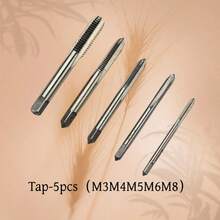 Durable M3-M8 Precision Threaded Tool Set, With Flat Head, Cross And Full Thread Taps, Suitable For Metal Processing And Mechanical Repair - 5PCS - View 9