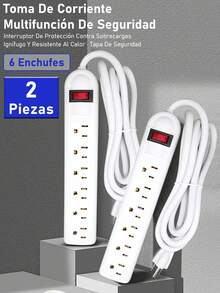 6-Outlet Power Strip With Extension Cord, Power Strip, Overload Protection, Suitable For Home, Office, Garage, Workshop - US B Type Plug(110-127V) - View 12