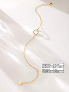 SYMFNY 925 Sterling Silver Interlocking Circle Bracelet, Gold Linked Double Ring Bracelet With Zirconia, Minimalist Eternity Jewelry, Gift For Her - Bracelet - View 4