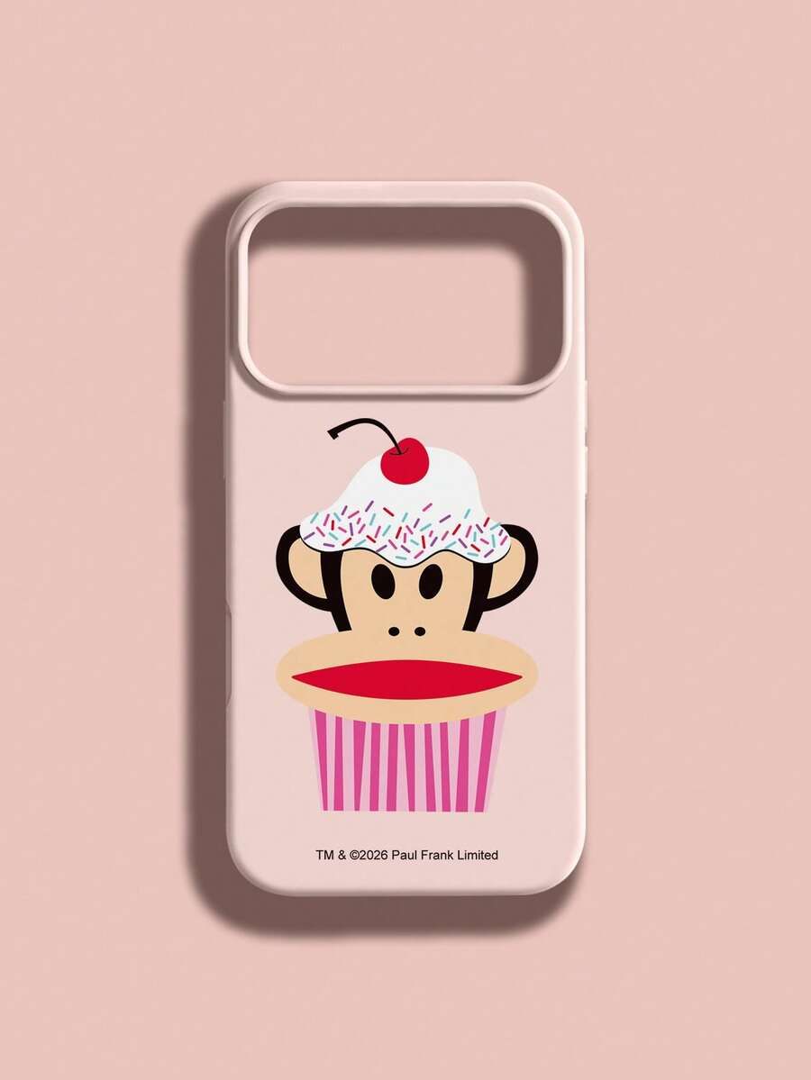 Ốp lưng điện thoại silicon lỏng chính hãng Paul Frank, chống sốc toàn thân, có nắp bảo vệ camera, họa tiết khỉ hoạt hình và chữ cái trên bánh kem, thiết kế mới cho iPhone 13/14/15/16/17 Pro Max - Nhiều màu - Xem 1