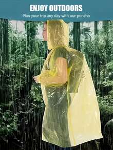 1/5pcs Portable Waterproof Disposable Raincoat, Perfect For Camping, Hiking, Cycling, Fishing And Other Outdoor Activities, A Thoughtful Travel Companion - Women's Raincoat - View 2