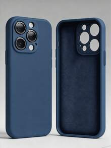 Funda de teléfono de unicolor versátil (azul marino/negro/rojo) | Material de textura de silicona líquida + forro interior suave | Recortes precisos y diseño minimalista de moda para protección contra impactos | Adecuado para compatible con Apple 17/17 Pro/17 Pro Max/17 Plus, compatible con Apple 16/15/14/13/12/11, S20-S25/Ultra, compatible con Redmi y otros modelos, esencial para entusiastas de la moda y usuarios de negocios, versión internacional, no la versión nacional - Azul - Ver 8